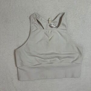 FP Movement Free People Sports Bra XL White High Neck Keyhole Back Yoga Gym
